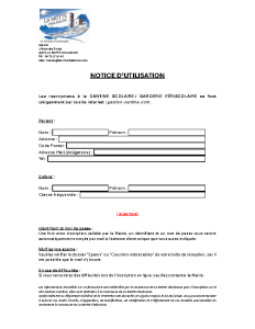 Inscription site gestion cantine