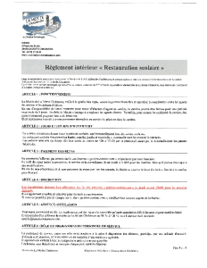 Règlement intérieur cantine scolaire